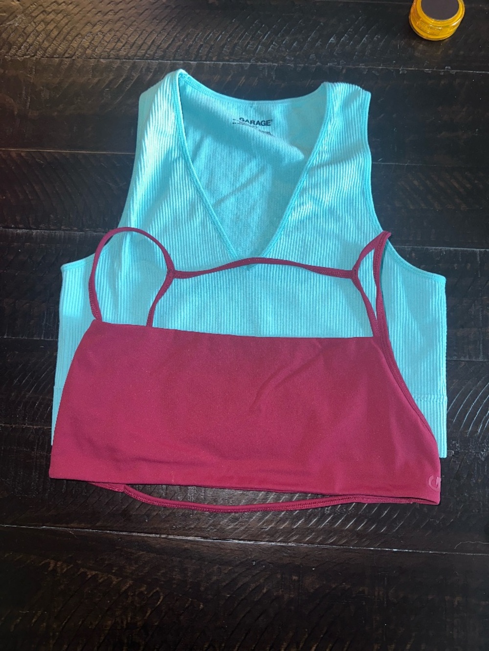 Garage Teal Green Tank and Fuchsia Bra Large